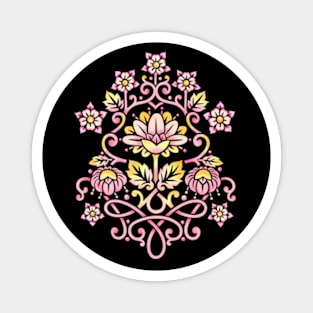 Rose Damask Monogram Magnet